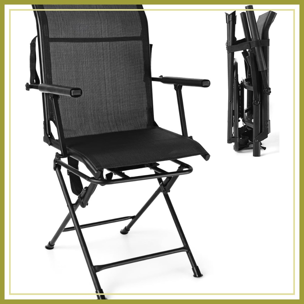 Outdoor Hunting Chair - 360 Degree Swivel Hunting Blind Chair