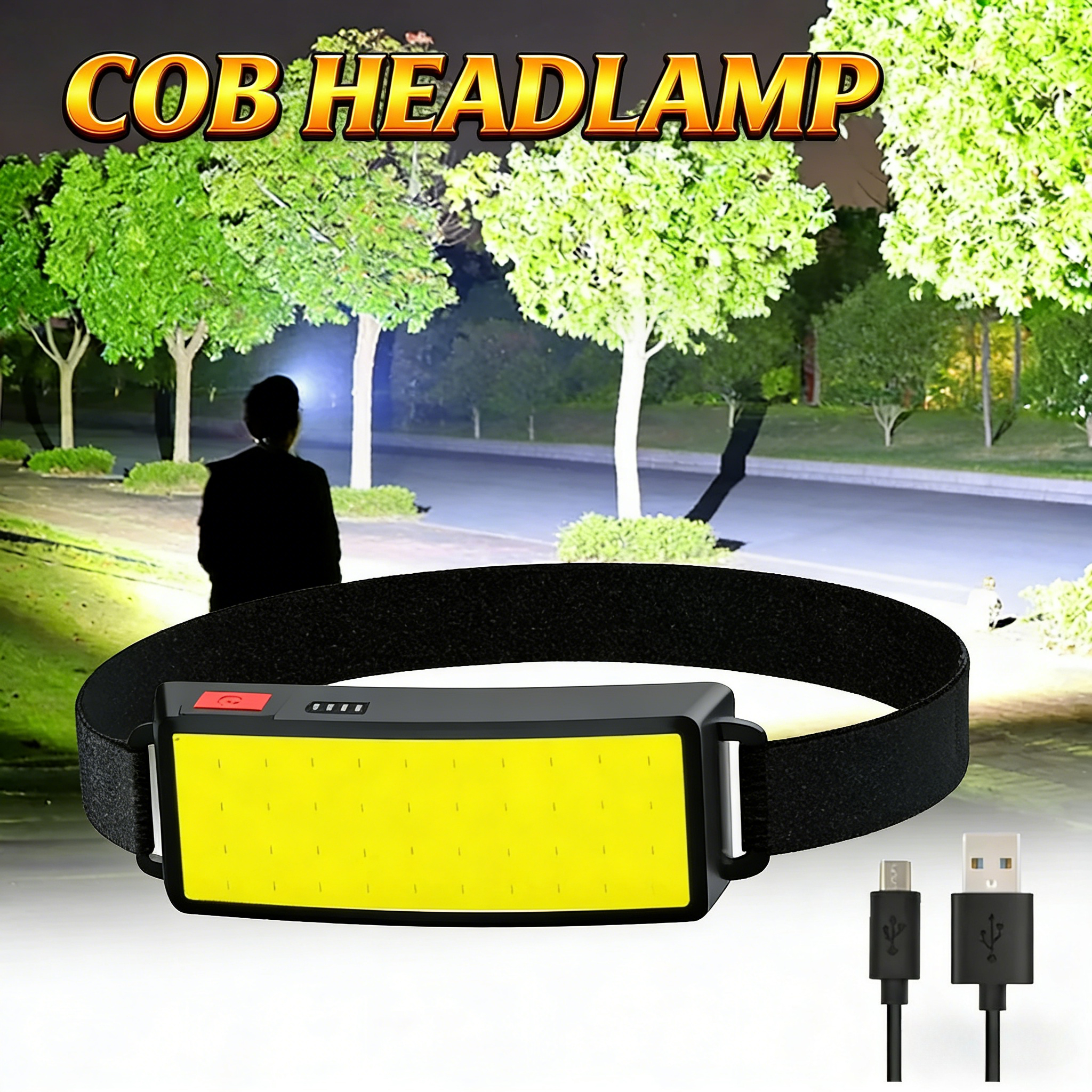 Outdoor Hunting And Fishing - COB Portable LED Headlights Outdoor Headlight
