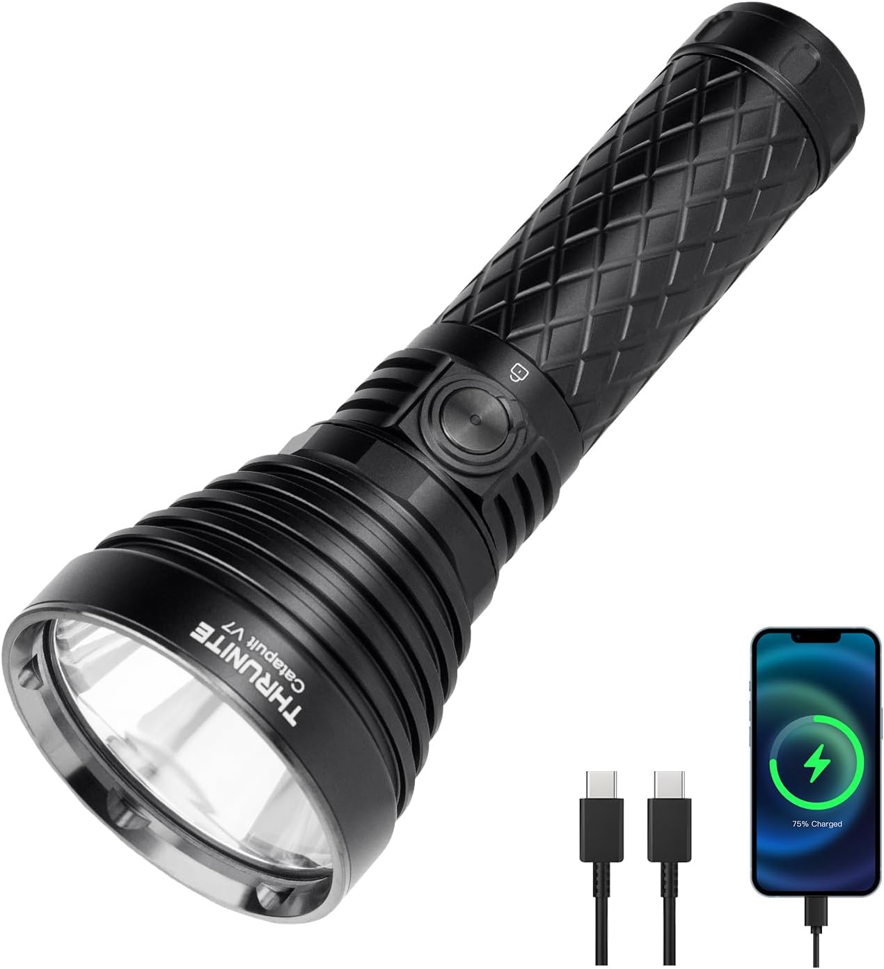 Tactical Flashlight Rechargeable - 4010 Lumen Long Range USB-C Rechargeable