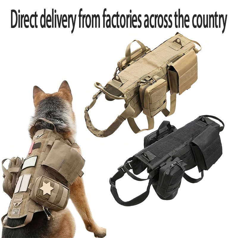 Hunting Dog Outdoor - Tactical Dog Harness Vest Camouflage Military