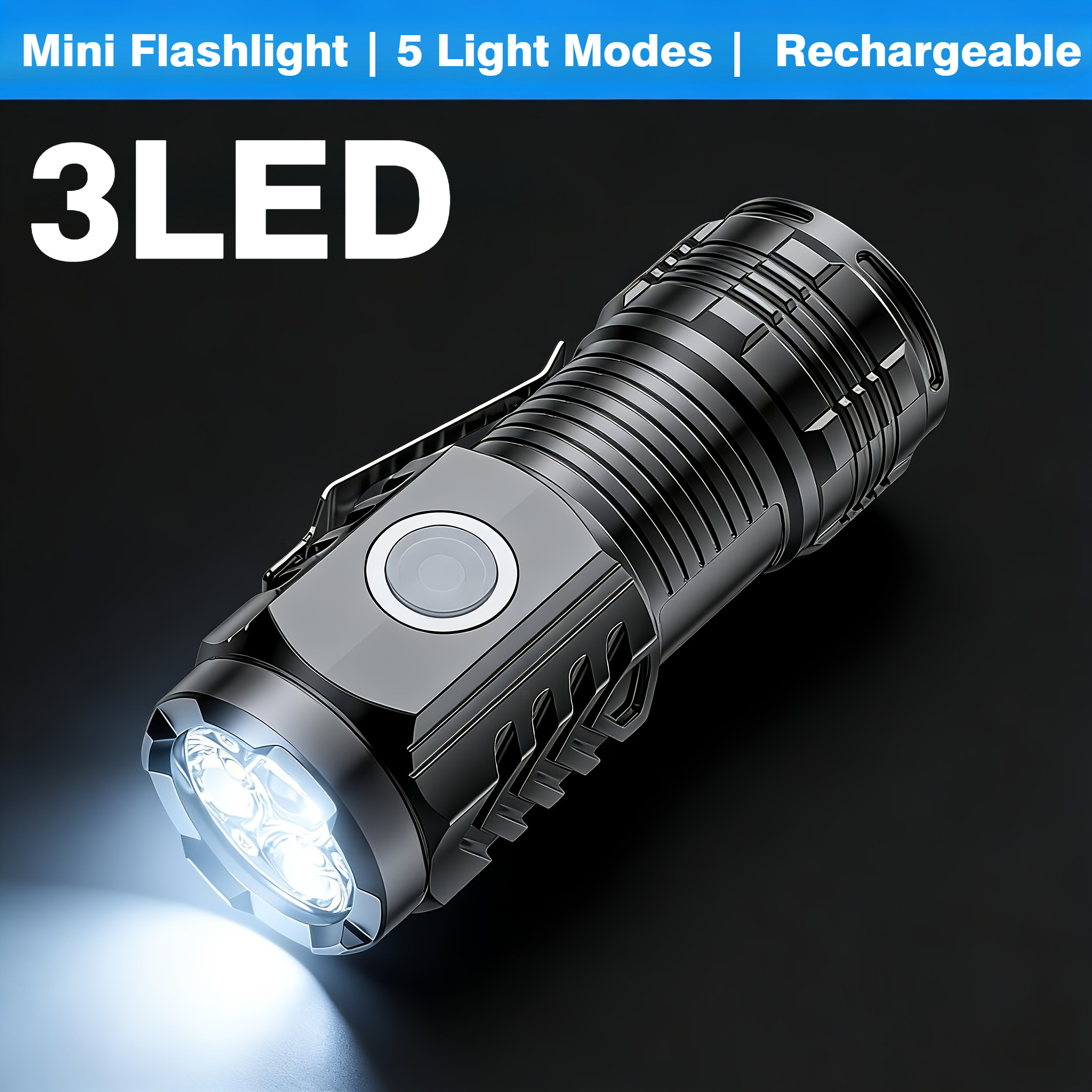 Portable Mini 3 LED Handheld F - Tactical Flashlight Rechargeable avaliação e preço