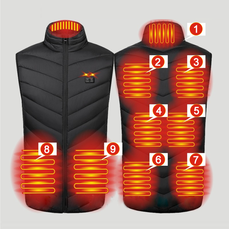 Winter 9 Areas Heated Vest Out - Outdoor Hunting Heater avaliação e preço