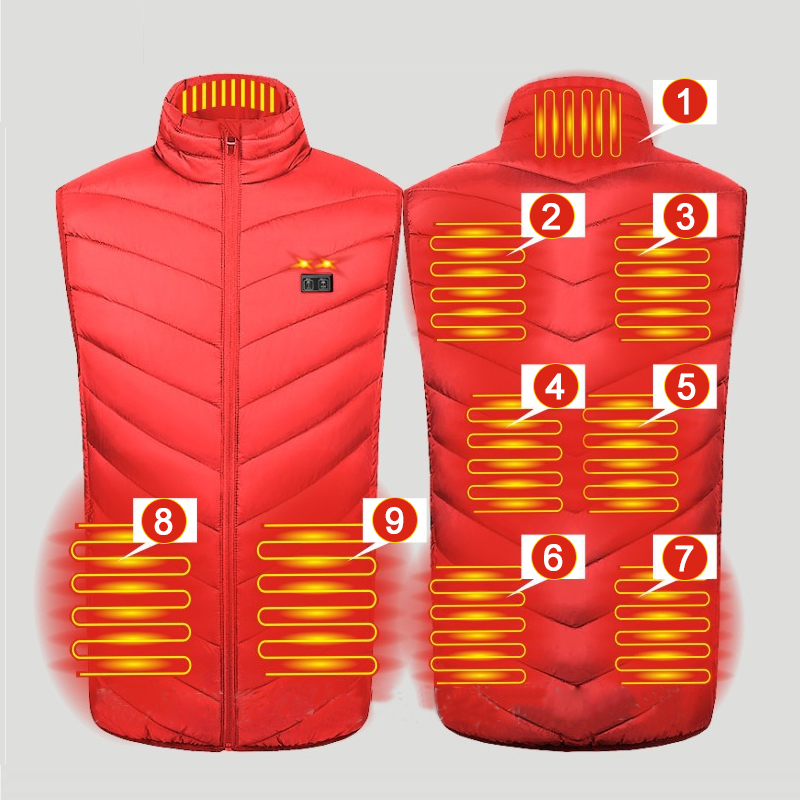 Winter 9 Areas Heated Vest Out - Outdoor Hunting Heater avaliação e preço