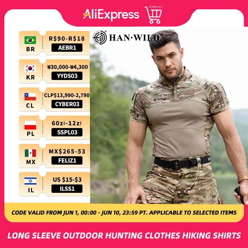 Tactical T Shirt Shirts Men Ai - Wildman Hunting & Outdoor Photos avaliação e preço