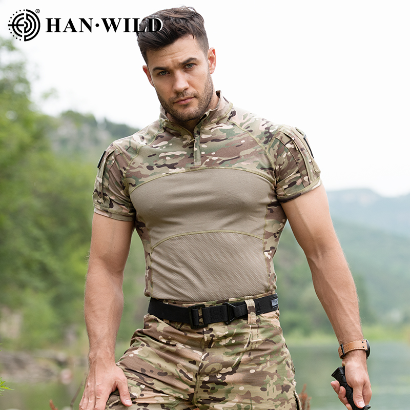 Tactical T Shirt Shirts Men Ai - Wildman Hunting & Outdoor Photos avaliação e preço