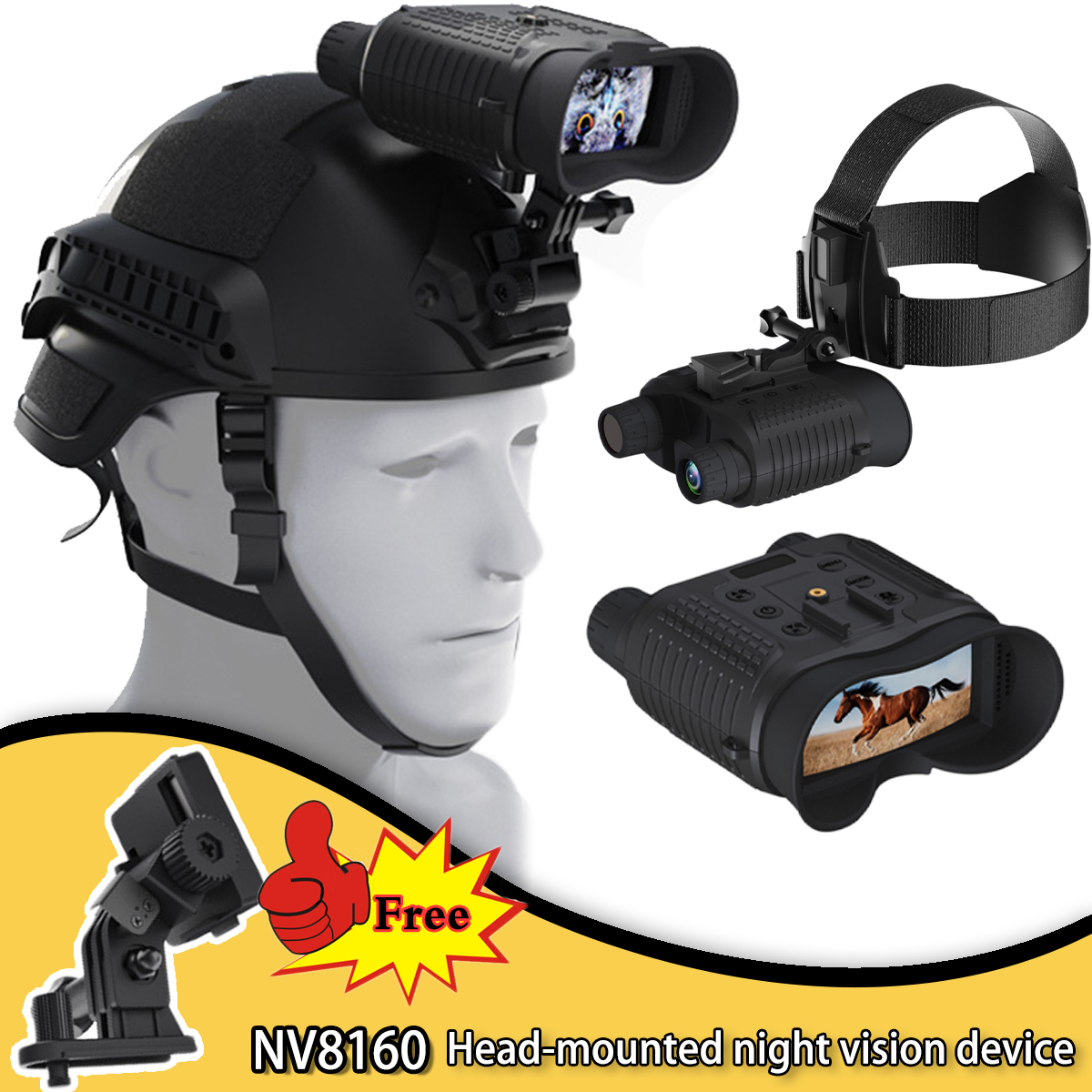 NV8160 Head-mounted Binocular  - Outdoor Hunting Digital Night Vision avaliação e preço