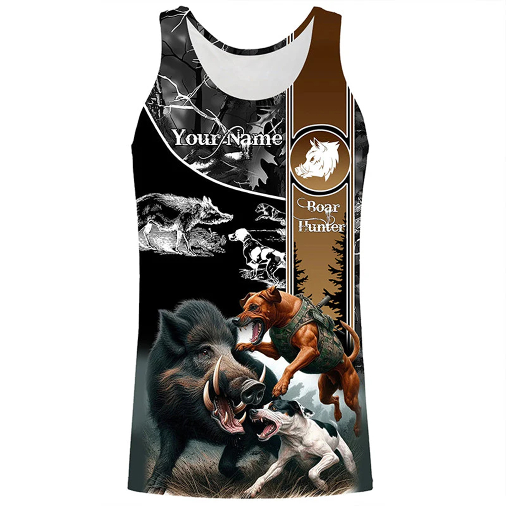 Custom Name Boar Hunter Tank T - Wildman Hunting & Outdoor Photos avaliação e preço