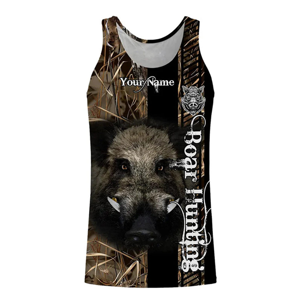 Custom Name Boar Hunter Tank T - Wildman Hunting & Outdoor Photos avaliação e preço