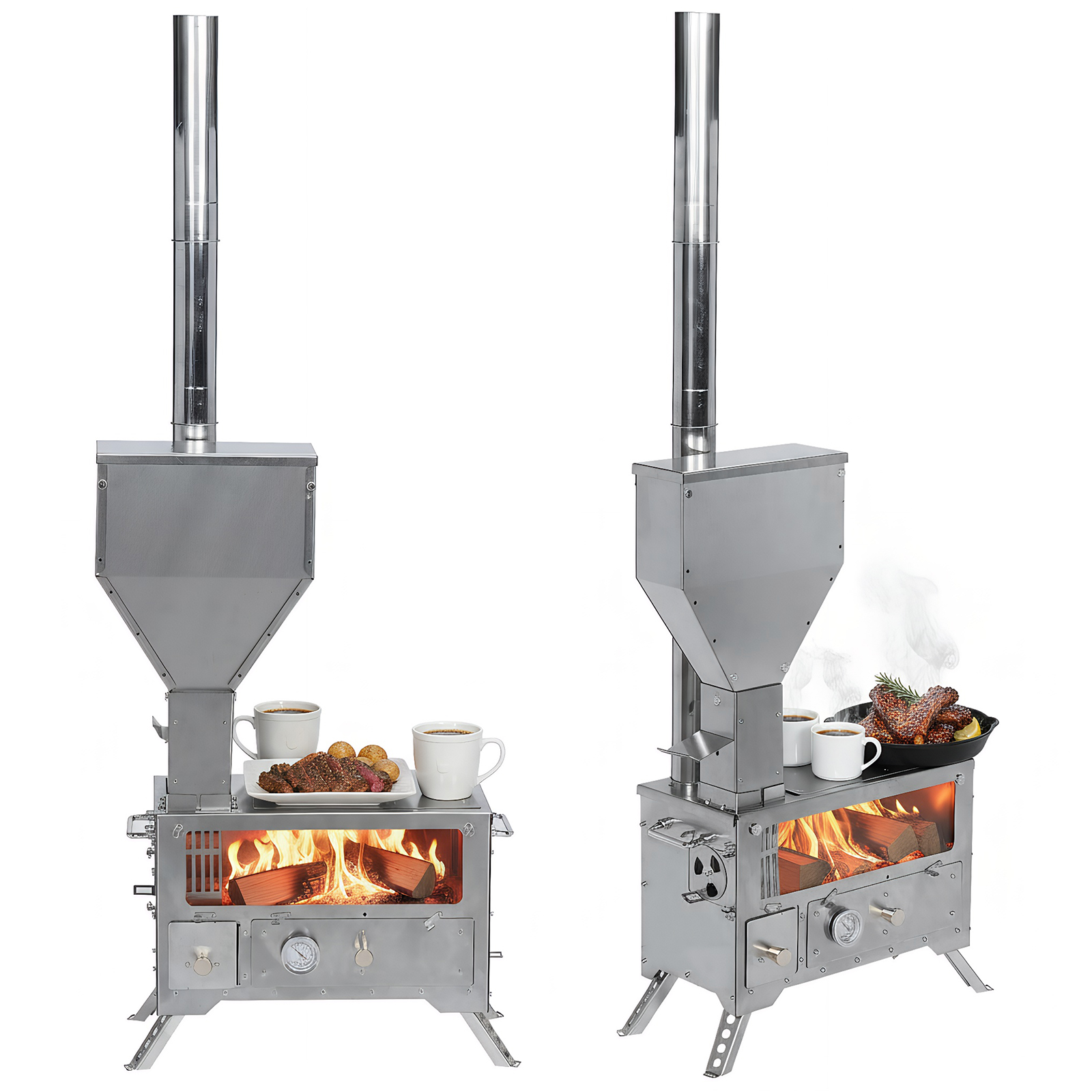 Portable Wood-Burning Camp Sto - Outdoor Hunting And Fishing avaliação e preço