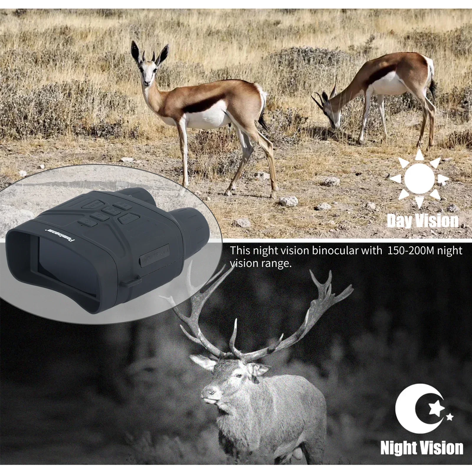 12 Megapixel Infrared Binocula - Outdoor Hunting Digital Night Vision avaliação e preço