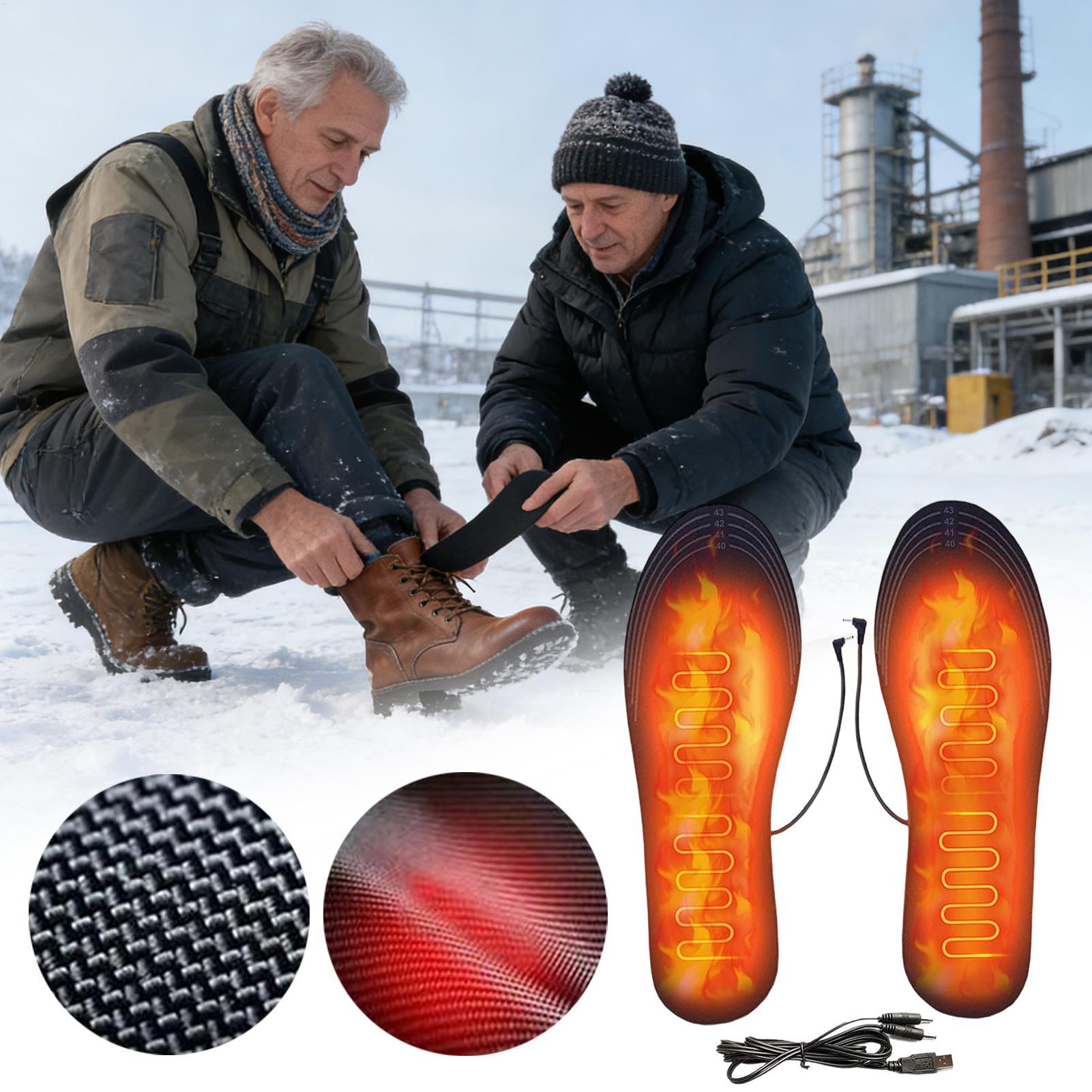 Heated Shoe Insoles Reusable U - Outdoor Hunting Boots For Men avaliação e preço