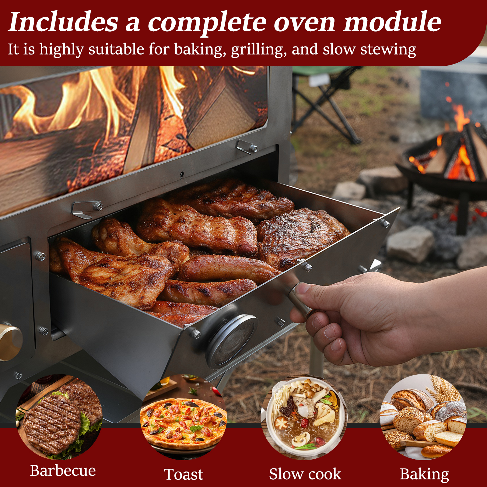 Wood Burning Fireplace with Ch - Outdoor Hunting And Fishing avaliação e preço