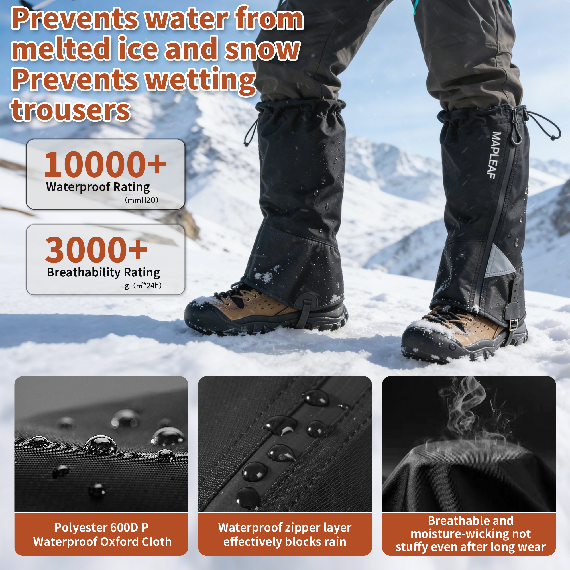 MAPLEAF Waterproof Leg Gaiters - Outdoor Hunting And Fishing avaliação e preço