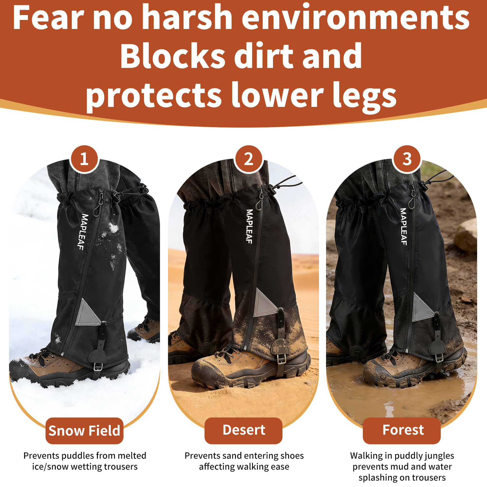 MAPLEAF Waterproof Leg Gaiters - Outdoor Hunting And Fishing avaliação e preço