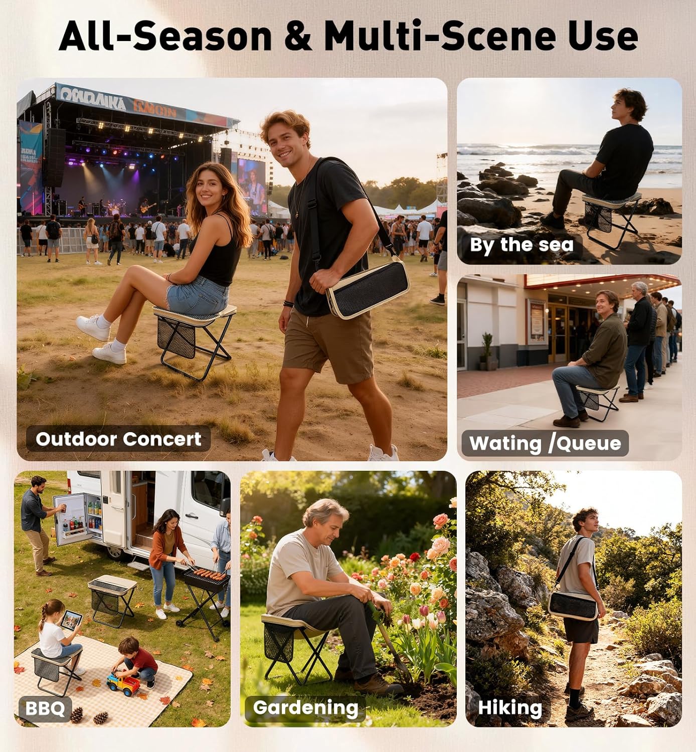 2 Pack Portable Folding Stools - Outdoor Hunting Chair avaliação e preço