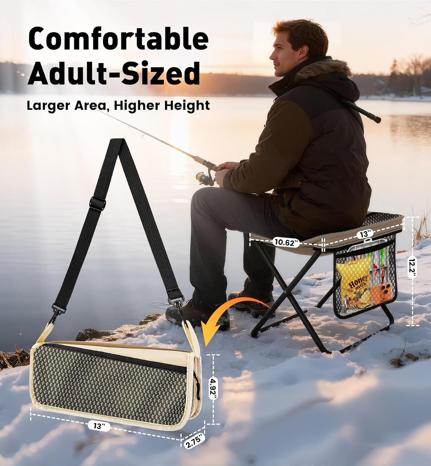 2 Pack Portable Folding Stools - Outdoor Hunting Chair avaliação e preço