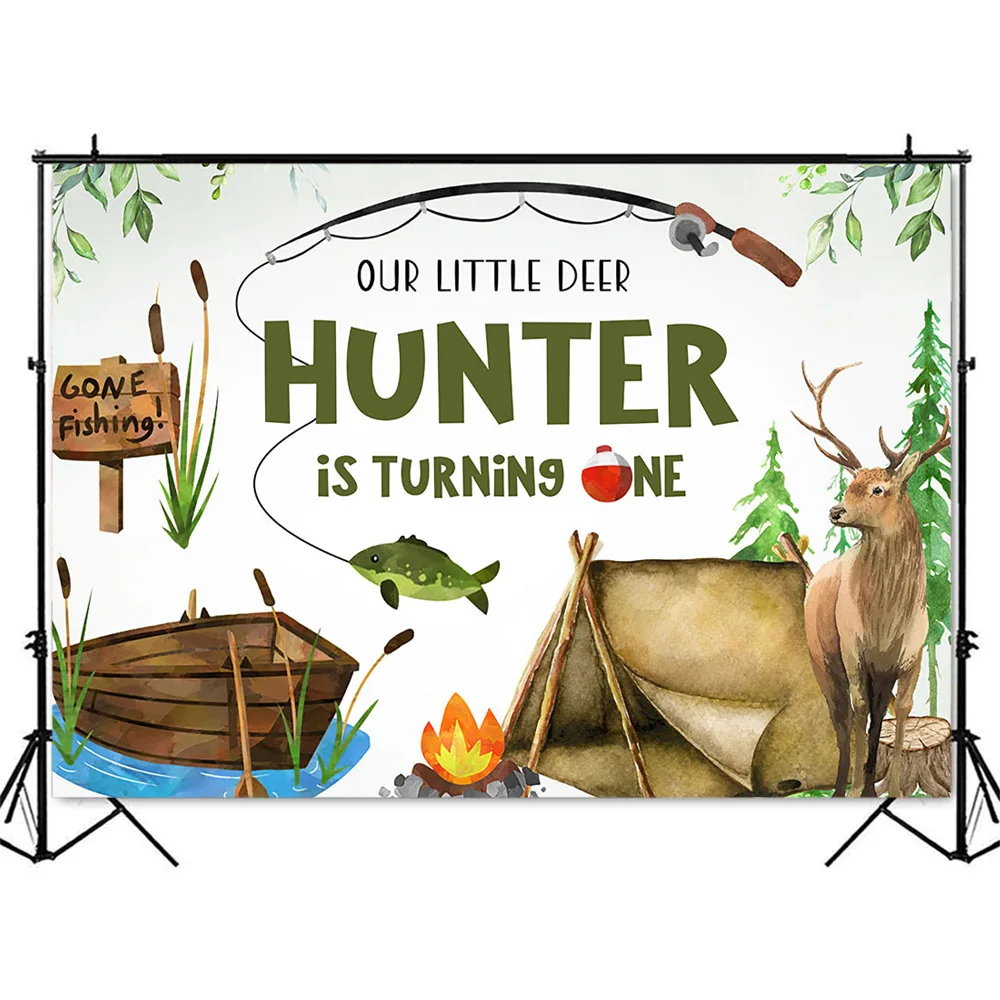 Hunting Fishing Birthday Backd - Hunting Outdoor Background avaliação e preço