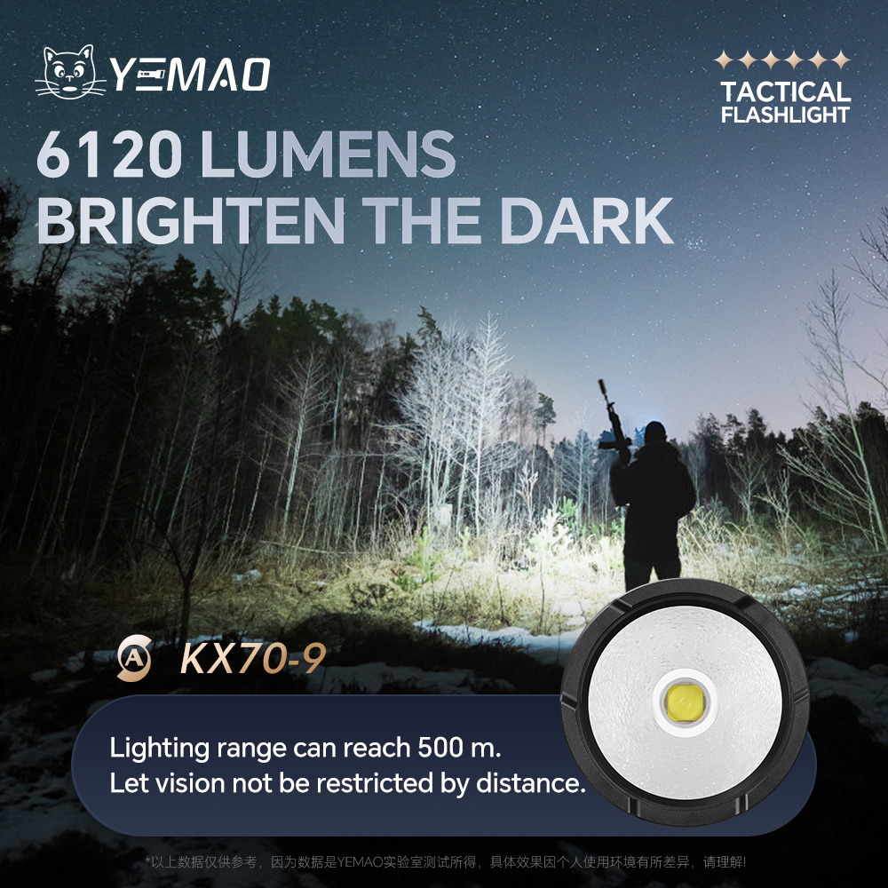YEMAO-A81 6210LM Flashlight, U - Tactical Flashlight Rechargeable avaliação e preço