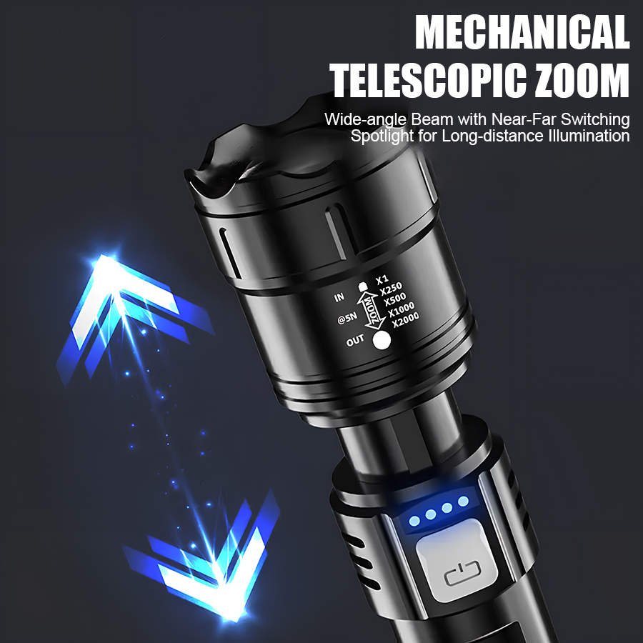High Power P50 LED Flashlight  - Tactical Flashlight Rechargeable avaliação e preço