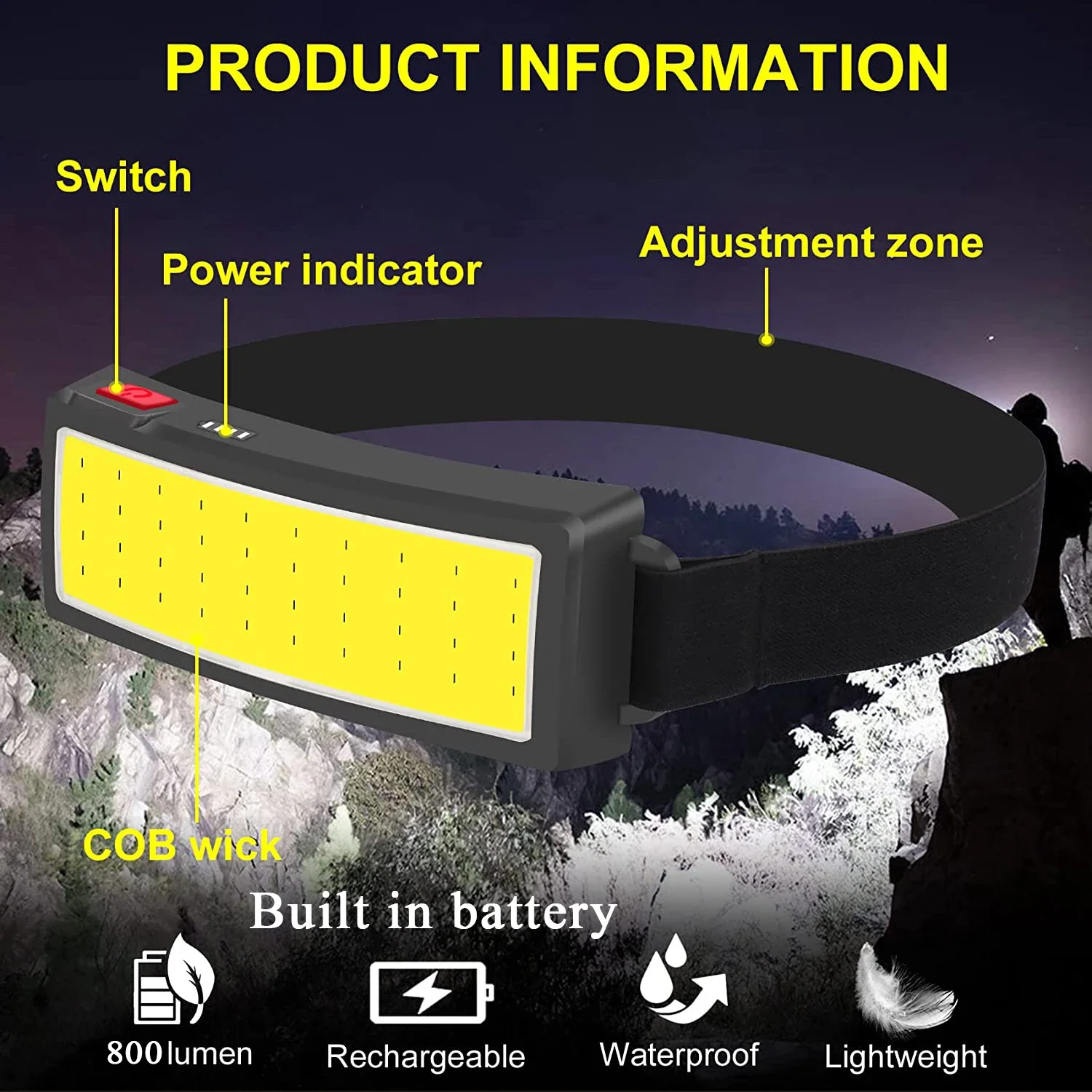 COB Portable LED Headlights Ou - Outdoor Hunting And Fishing avaliação e preço