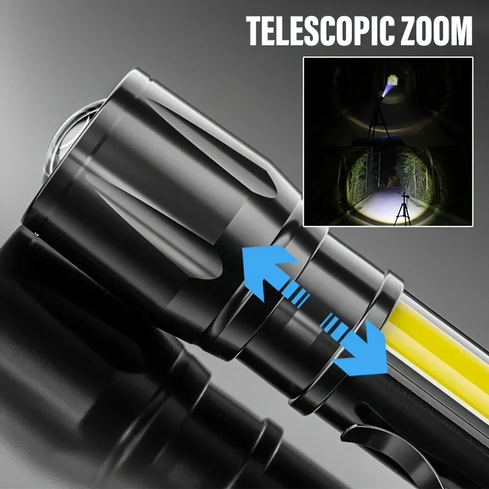 Portable COB+LED Camping Light - Tactical Flashlight Rechargeable avaliação e preço