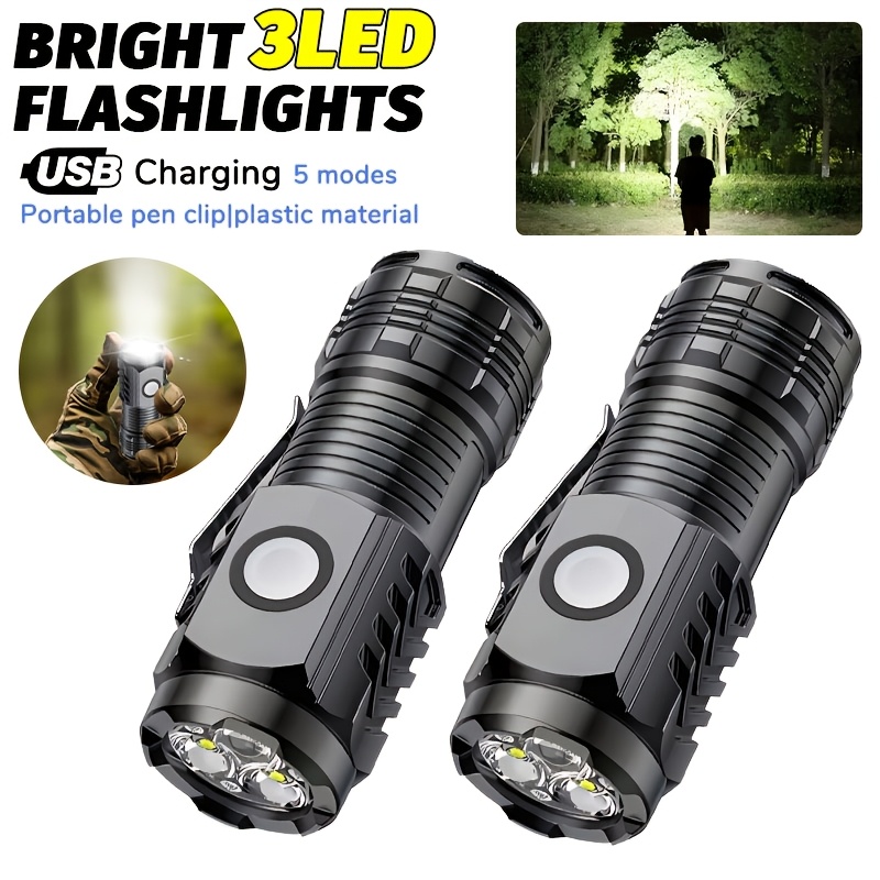Portable Mini LED Handheld Fla - Tactical Flashlight Rechargeable avaliação e preço