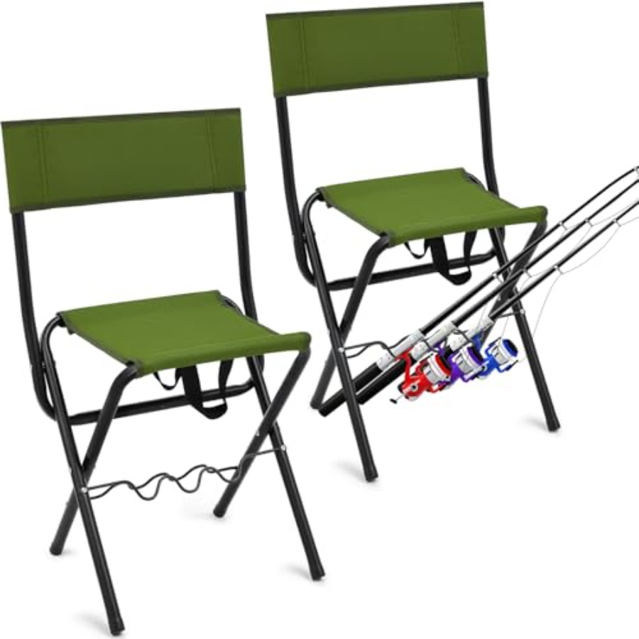 2 Pcs Summer Folding Fishing C - Outdoor Hunting Chair avaliação e preço