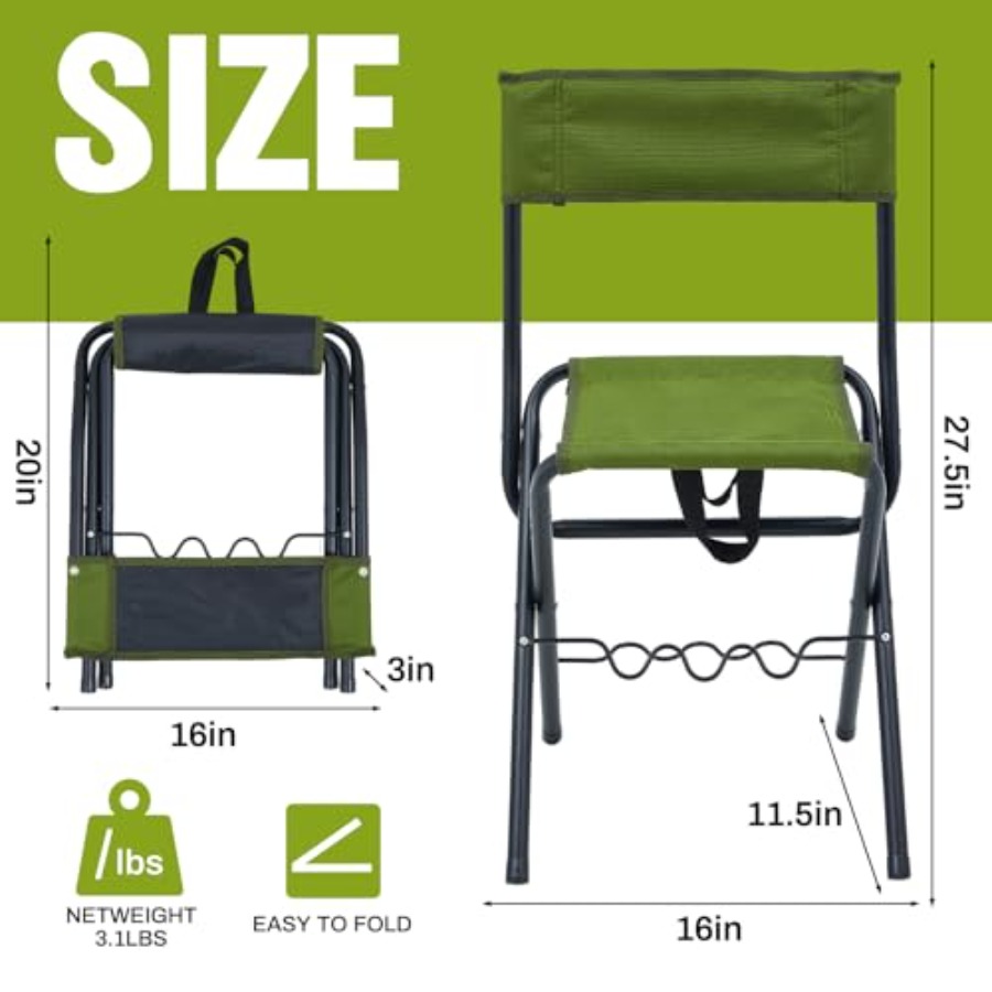 2 Pcs Summer Folding Fishing C - Outdoor Hunting Chair avaliação e preço