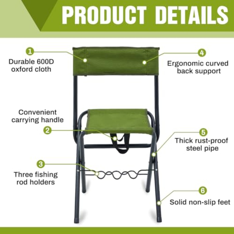 2 Pcs Summer Folding Fishing C - Outdoor Hunting Chair avaliação e preço