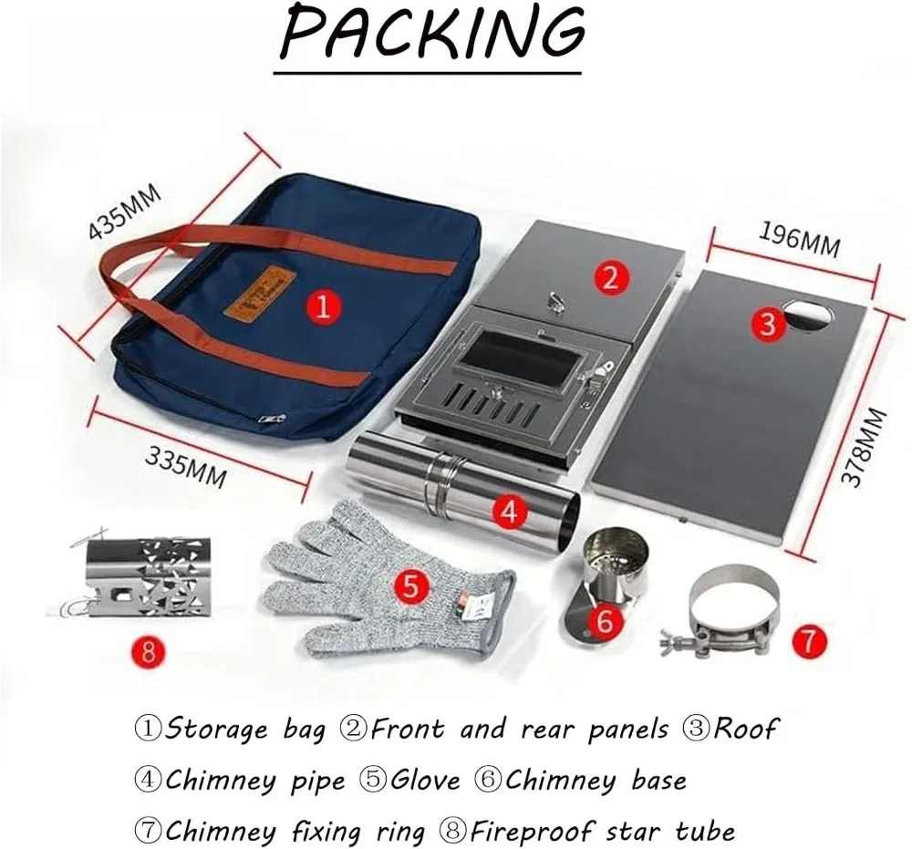 Portable Wood Burning Stove Te - Outdoor Hunting Heater avaliação e preço