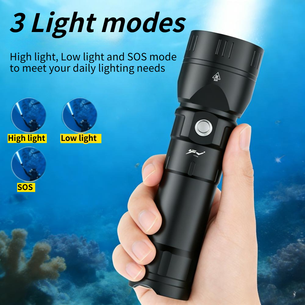 Powerful Diving Flashlight Wat - Tactical Flashlight Rechargeable avaliação e preço