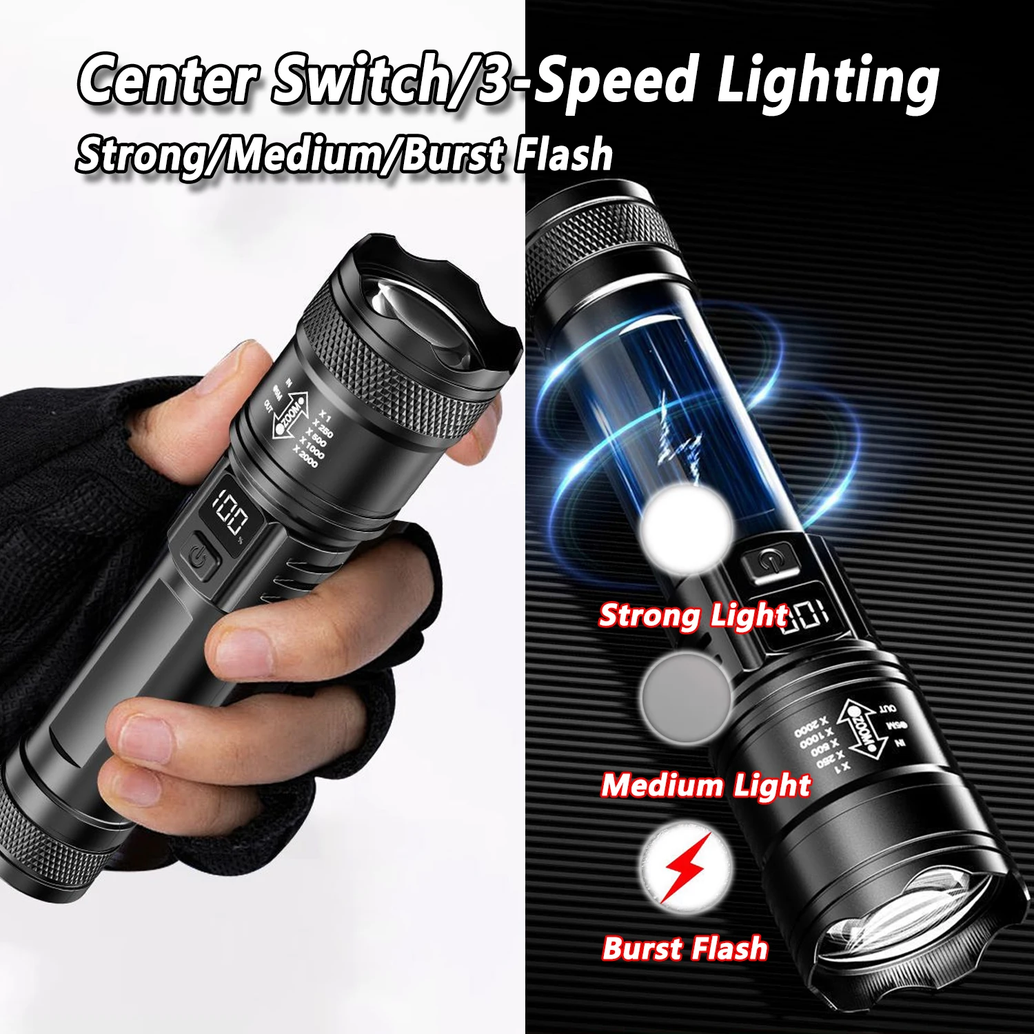 Ultra Bright LED Flashlight 20 - Tactical Flashlight Rechargeable avaliação e preço