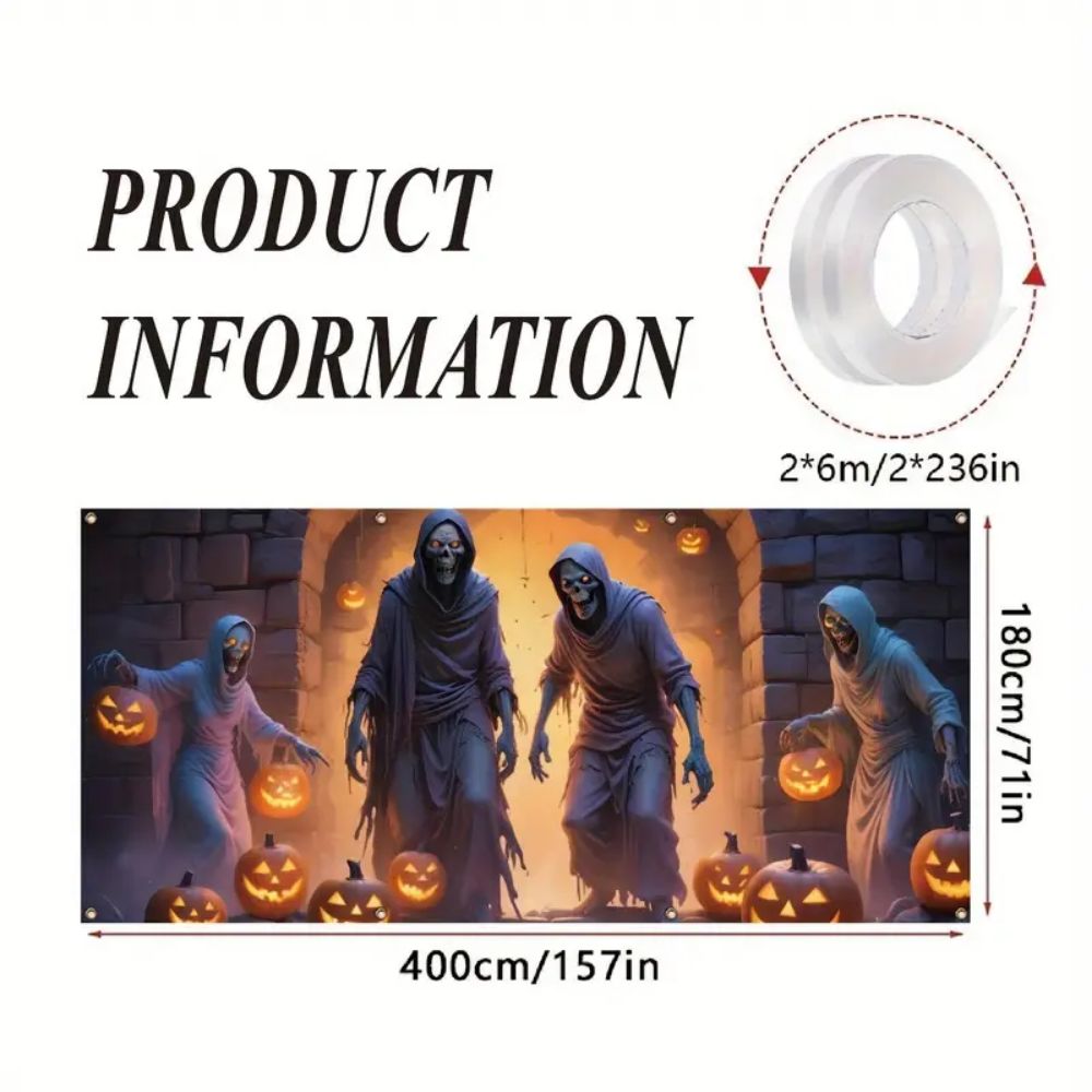 VIKAMA Halloween Garage Banner - Hunting Outdoor Background avaliação e preço