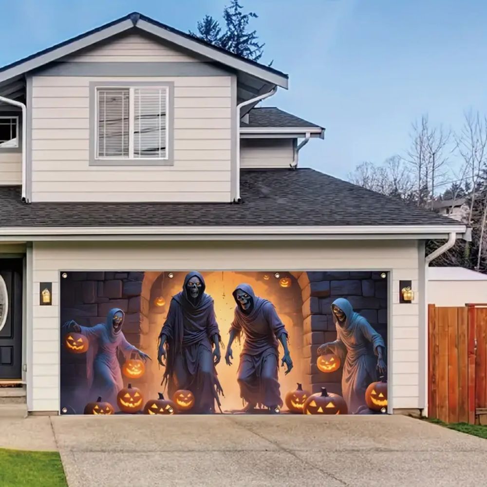 VIKAMA Halloween Garage Banner - Hunting Outdoor Background avaliação e preço