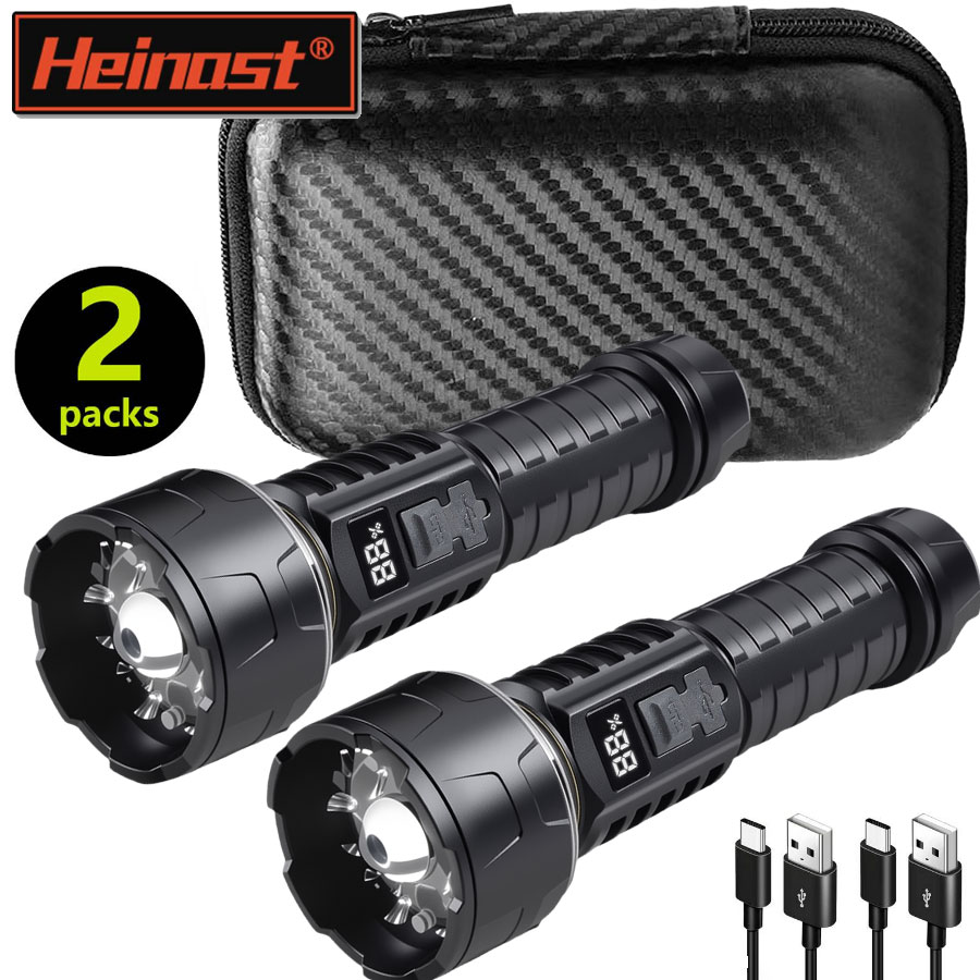 1/2PCS/A Set High Strong Power - Tactical Flashlight Rechargeable avaliação e preço