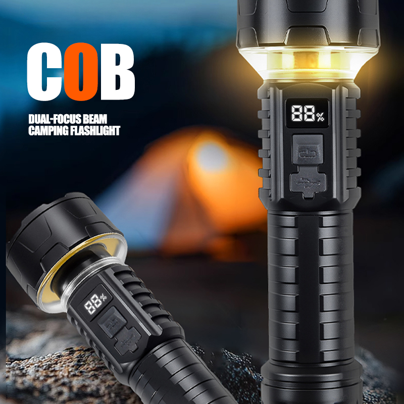 1/2PCS/A Set High Strong Power - Tactical Flashlight Rechargeable avaliação e preço