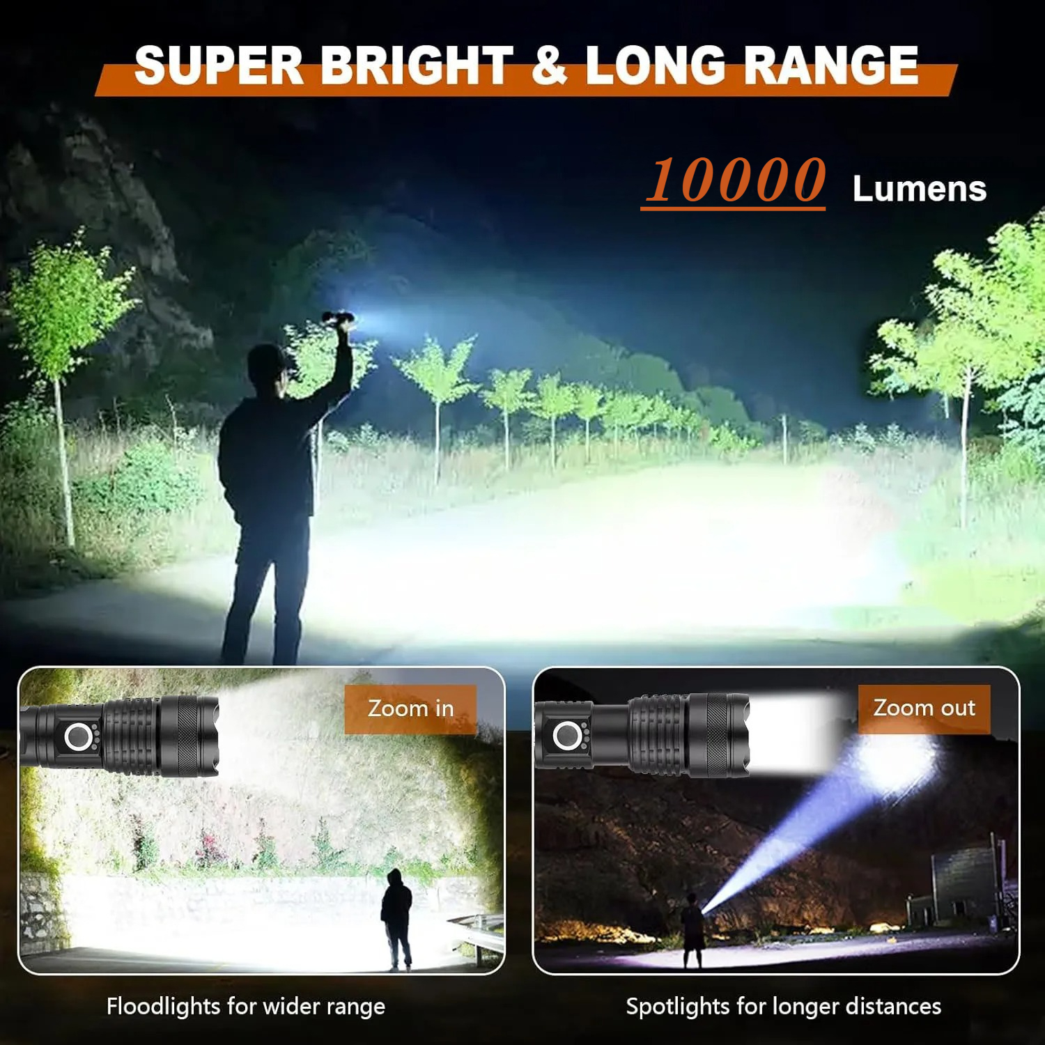 High Power LED Flashlight Rech - Tactical Flashlight Rechargeable avaliação e preço