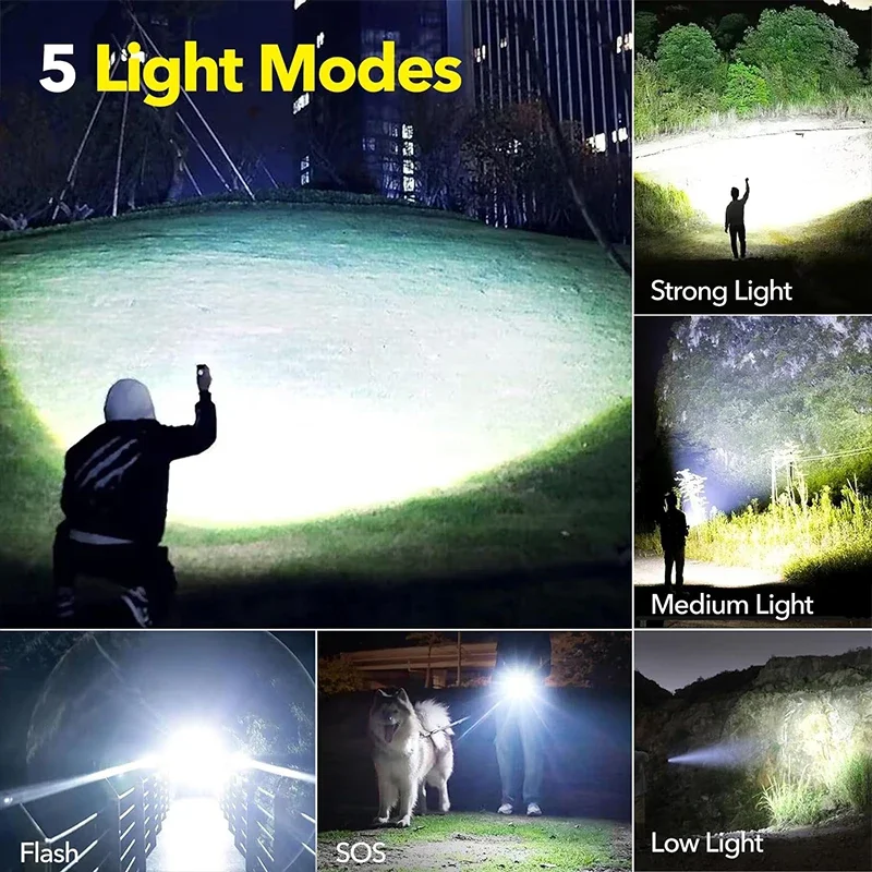 High Power LED Flashlight Rech - Tactical Flashlight Rechargeable avaliação e preço