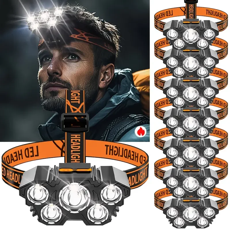 Portable 5LED Outdoor Headlamp - Outdoor Hunting And Fishing avaliação e preço